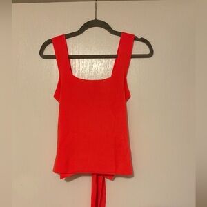 Anthropologie Harlow Neon Orange Coral Sweater Knit Tank